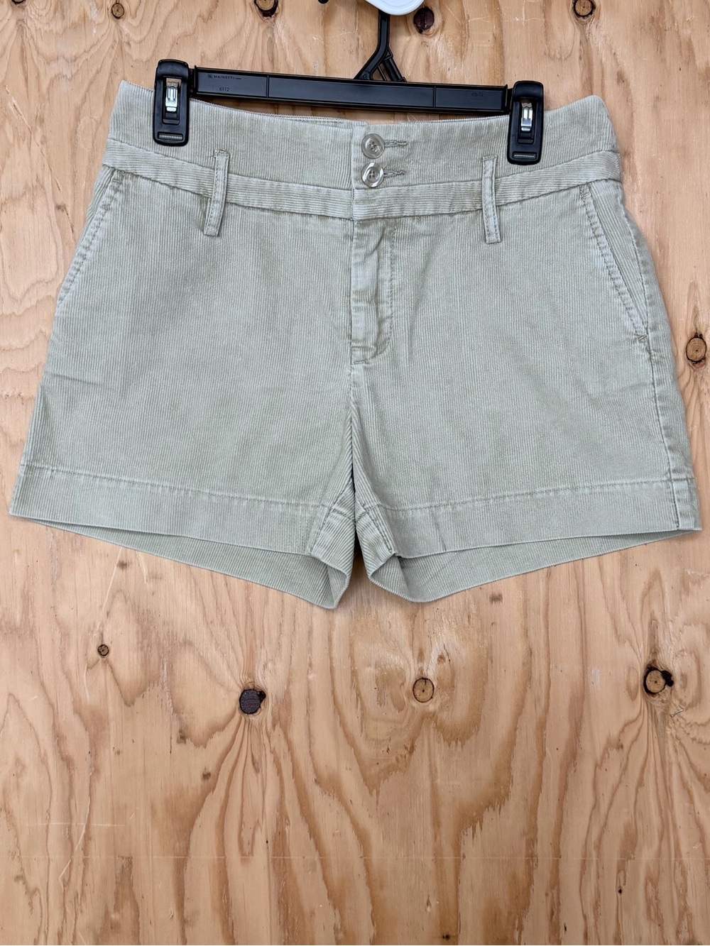 VTG London Jean Gray Corduroy Chino Shorts Size 6 High Rise Cuffed Y2K